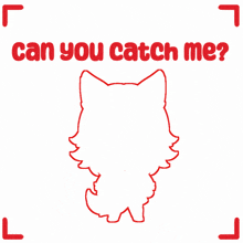 a picture of a wolf girl with the words " can you catch me " behind her