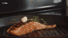 housin glazed salmon grilling sizzling drizzle pour