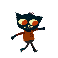 a black cat with orange eyes is wearing an orange shirt with the letter o on it