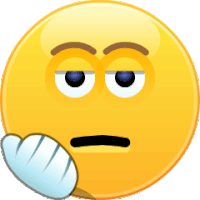 a yellow smiley face with a hand on its mouth