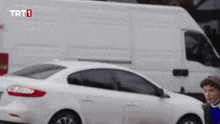 a white car with trt1 written on it