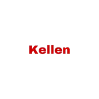 a white background with the word kellen in red
