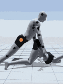 a man and a woman are having sex on a white tile floor