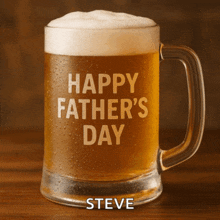 a mug of beer that says happy father 's day on it