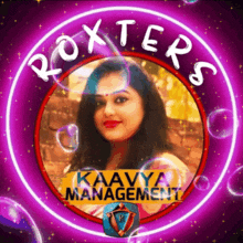 a roxters logo with a picture of a woman on it
