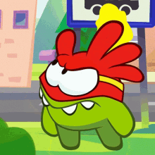 Flying Off Om Nom GIF - Flying Off Om Nom Om Nom And Cut The Rope GIFs