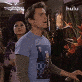 a man wearing a t-shirt that says donna osmond