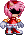 amy rose from sonic the hedgehog is a pixel art character with pink hair and gloves .