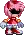 amy rose from sonic the hedgehog is a pixel art character with pink hair and gloves .