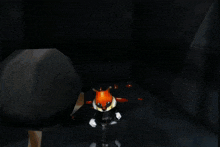 a cartoon character with a fox head is standing in the dark