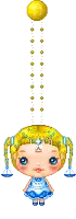 a pixel art drawing of a girl with scales on her hair