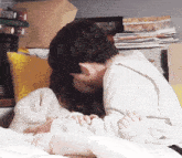Kiss Sleep Kiss On Bed In Blanket GIF - Kiss Sleep Kiss On Bed In Blanket Kissing Couple GIFs