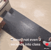 a person standing on a treadmill with the words dawg not even 3 seconds into class below them