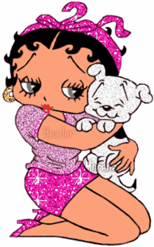 betty boop animated glitters sparkling pink