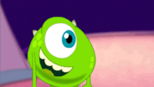 mike wazowski from monsters inc is smiling with one eye