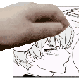 a close up of a person 's hand touching a drawing of a person .