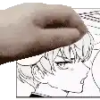 a close up of a person 's hand touching a drawing of a person .