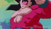 a picture of a cartoon character with the words " warrior of oblivion hd " on the bottom