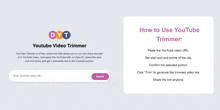 a screenshot of a youtube video trimmer with instructions on how to use it