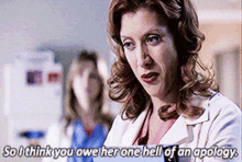 Addison Montgomery So I Think You Owe Her One Hell Of An Apology GIF - Addison Montgomery So I Think You Owe Her One Hell Of An Apology You Owe Her An Apology GIFs