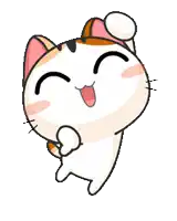 a cartoon cat with glasses is covering its mouth with its paws