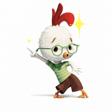 a picture of a chicken with glasses and the word spirit below it