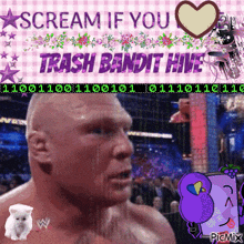 a poster that says scream if you love trash bandit hive on it