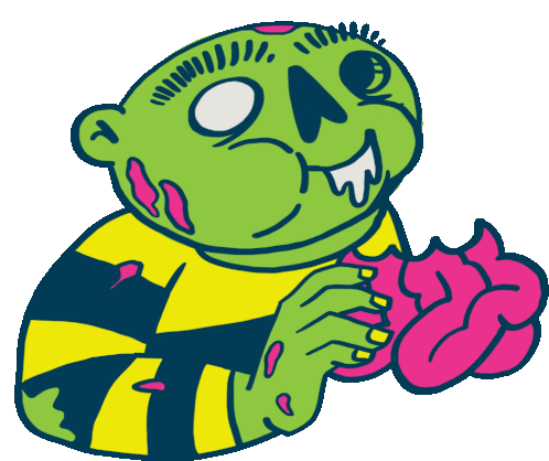 Halloween Funny Zombie Sticker - Halloween Funny Zombie Eating Brain -  Discover & Share GIFs