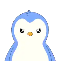 a cartoon of a penguin with an angry expression on its face