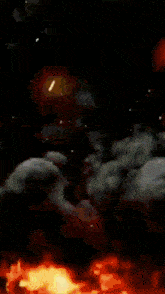 a blurred image of a fire coming out of a hole in the wall