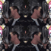 a man is licking another man 's shoe in a mirror image