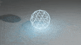 a glowing sphere with a shadow behind it
