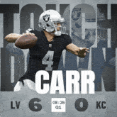 a poster for a football game between the raiders and the kc
