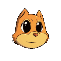 a cartoon cat with big eyes and a surprised look on his face