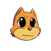 a cartoon cat with big eyes and a surprised look on his face