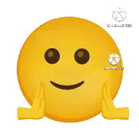 a yellow smiley face with a k on the bottom right