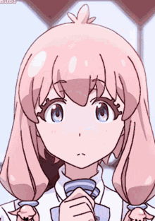 a close up of a girl 's face with a watermark that says " miuraru "