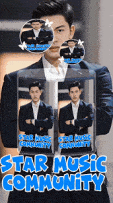 a picture of a man in a suit with the words star music community on it
