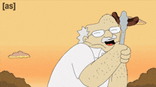 a cartoon of a man with glasses holding a wrench with the word [ as ] on the bottom