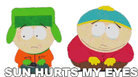 Sun Hurts My Eyes Eric Cartman Sticker - Sun Hurts My Eyes Eric Cartman Kyle Broflovski Stickers