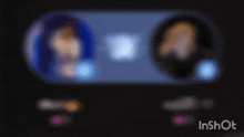 a blurred image of two people 's faces with the word inshot in the corner