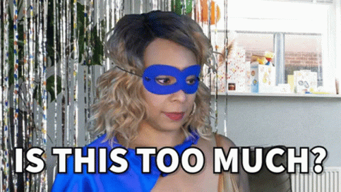 Lady in superhero costume for virtual work event | GIF
