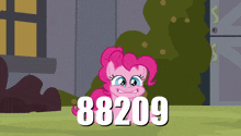 a pink pony with the number 88209 on the bottom