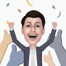 Yahoo Hands Up GIF - Yahoo Hands Up Confetti GIFs