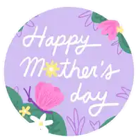 a purple circle with the words happy mother 's day
