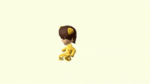 a cartoon character wearing a yellow outfit with ears