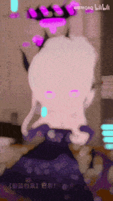 a blurry picture of a girl with a crown on her head and the word bilibili on the bottom