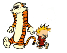 Calvin And Hobbes Best Friends GIF - Calvin And Hobbes Best Friends Happy Dance GIFs