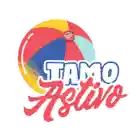 a colorful beach ball with the words " tamo activo " on it