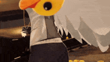 a calvin klein shirt is being worn by a yellow duck